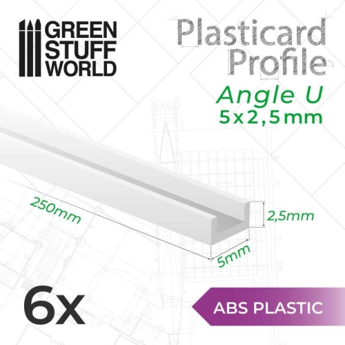 ASA Polystyrol-Profile U - 5x2,5mm